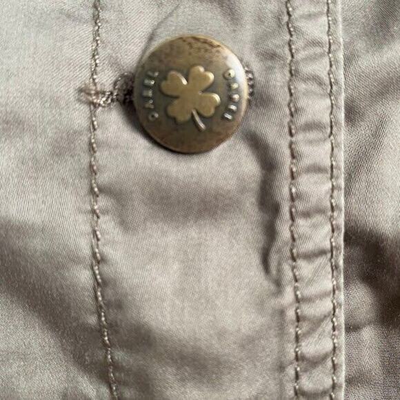 Gerard Darel Womens Sz 40 Button Down Jacket Army Green Cotton Silk Blend Pocket - Picture 5 of 7